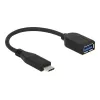 Cabo USB DeLOCK USB 3.1 Gen 2 Type-C/Type-A 0,1 m preto