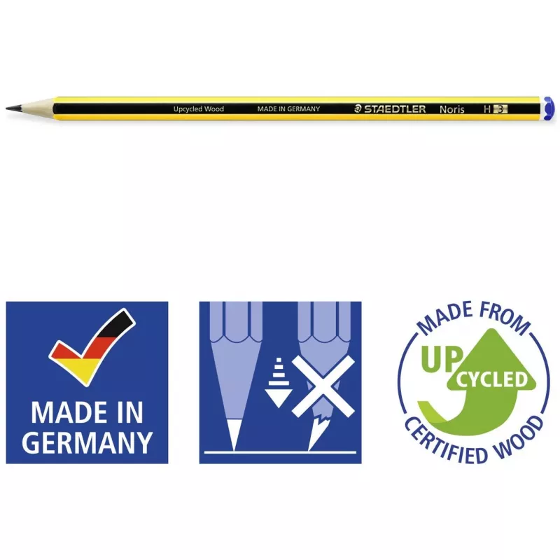STAEDTLER Noris - H - preto - amarelo - Alemanha - PEFC - 2 mm - 12 unid.