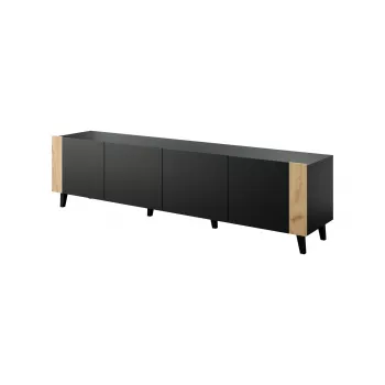 Móvel de TV FARO 200x42x52 preto mate + carvalho craft