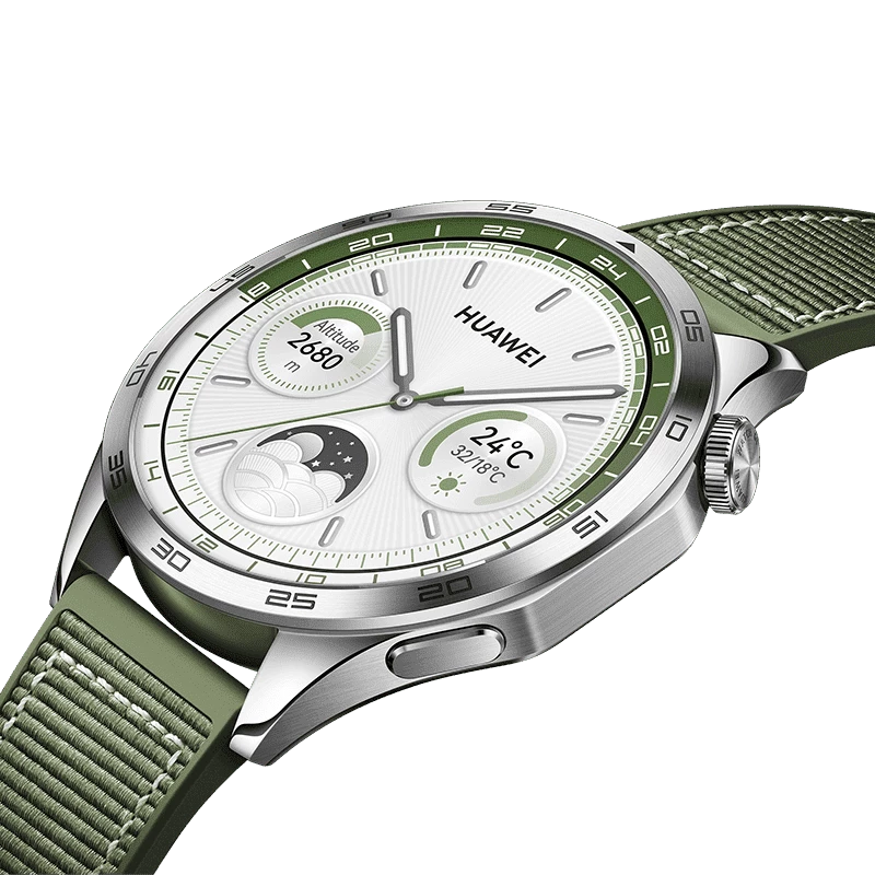 Relógio inteligente HUAWEI WATCH GT 4 46 mm, 1,43" AMOLED, GPS, até 14 dias de bateria, Android e iOS, aço inoxidável, verde