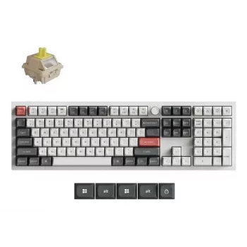 Teclado mecânico Keychron Q6 Ultra 8K — Full-Size 100 %, USB + RF sem fios + Bluetooth, RGB, branco
