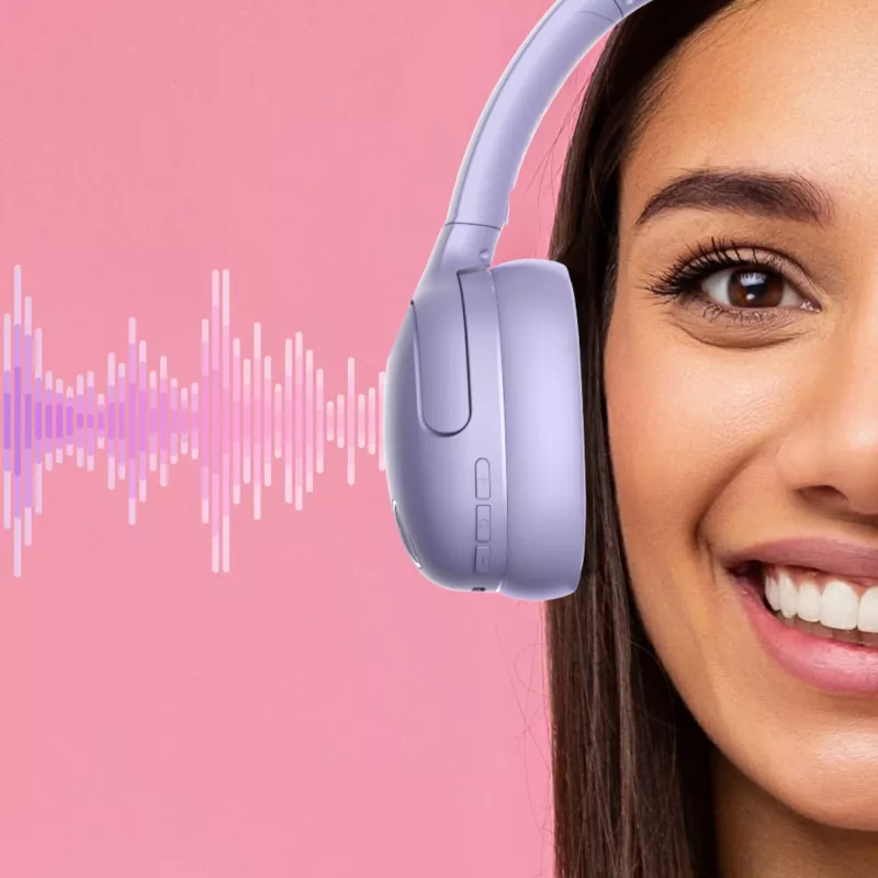 Auscultadores MANTA HDP1001PU Rytmo Elegance roxo over-ear com fios, modelo HDP1001PU