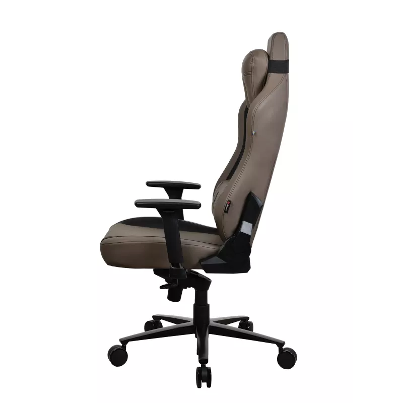 Cadeira gaming Arozzi Vernazza SoftPU castanha — design ergonómico, revestimento SoftPU