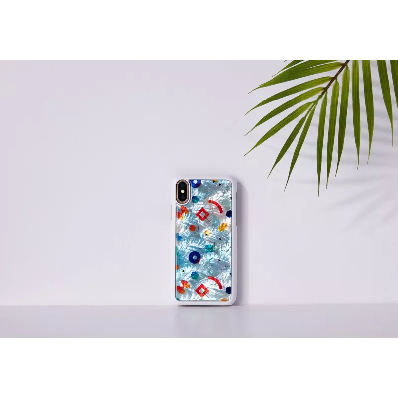 Capa para telemóvel iKins para iPhone XS / iPhone X S – branco poppin rock cobertura traseira de proteção