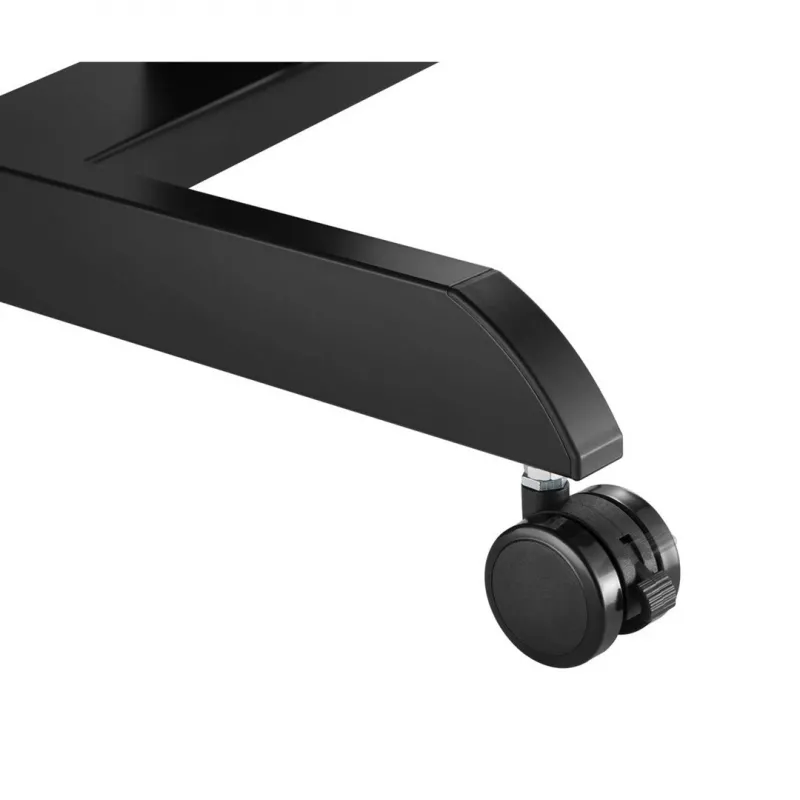 Mesa de computador portátil com rodas, secretária sentado-em pé ajustável em altura até máx. 113 cm, inclinação até 30 graus, Preto