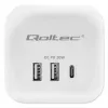 Régua de tomadas QOLTEC 52548 com 3 tomadas AC e porta USB