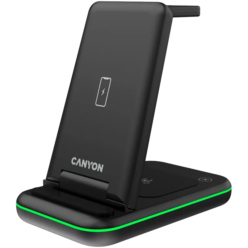 Carregador sem fios CANYON WS-304 15W 3em1 preto