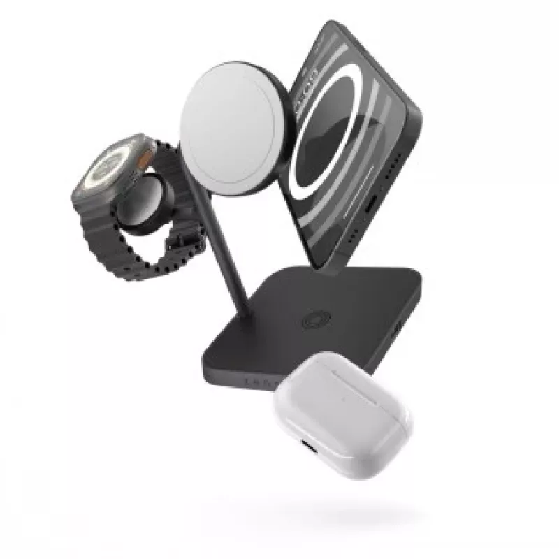 Carregador de dispositivo móvel ZENS ZEAPDC01/00 auscultadores, smartphone, smartwatch, tablet preto AC carregamento sem fios carregamento rápido interior