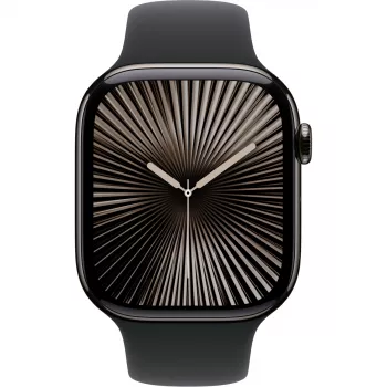 Apple Watch S10 titânio ardósia pulseira desportiva preta - S/M GPS + Cellular 46mm MWYD3QF/A 2024