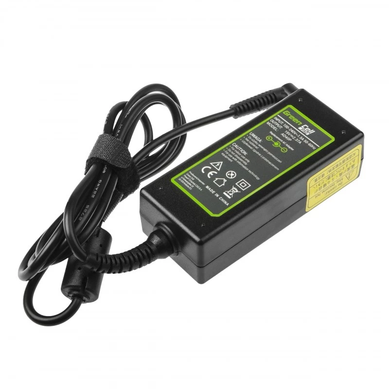 Fonte de alimentação Green Cell AD40P 45W para portáteis, 19V 2.37A, AC-DC, entrada 100–240V, preto