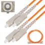 Cabo de fibra ótica Extralink EX.3692 — FTTH OM2 SC‑SC, 1 m, duplex integral, vermelho