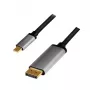 Adaptador de cabo LogiLink CUA0100 DisplayPort USB 3.2 Gen1 Type-C 1,8m preto cinzento