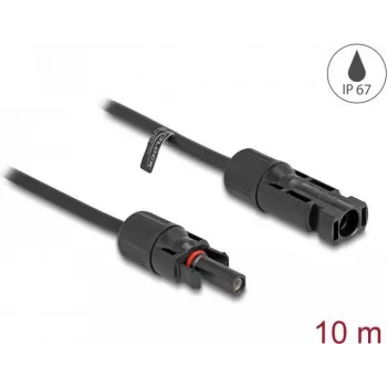 Delock - Cabo de alimentação - MC4 (M) para MC4 (F) - 600 V - 10 m - Snap-Lock - preto