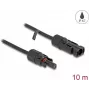Delock - Cabo de alimentação - MC4 (M) para MC4 (F) - 600 V - 10 m - Snap-Lock - preto