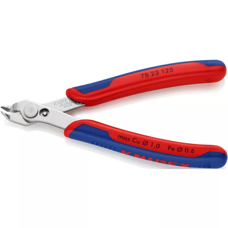 Knipex Super-Knips 78 23 125 Alicate de corte lateral para eletrónica e mecânica de precisão sem bisel 125 mm