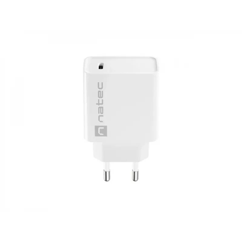 Carregador rápido USB-C para interiores NATEC RIBERA 12V 20W Quick Charge 3.0 branco