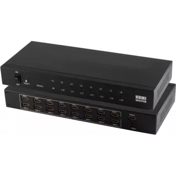 Distribuidor HDMI shiverpeaks ®-PROFESSIONAL--1x16, metal, 4K30Hz, preto (SP05-03016)