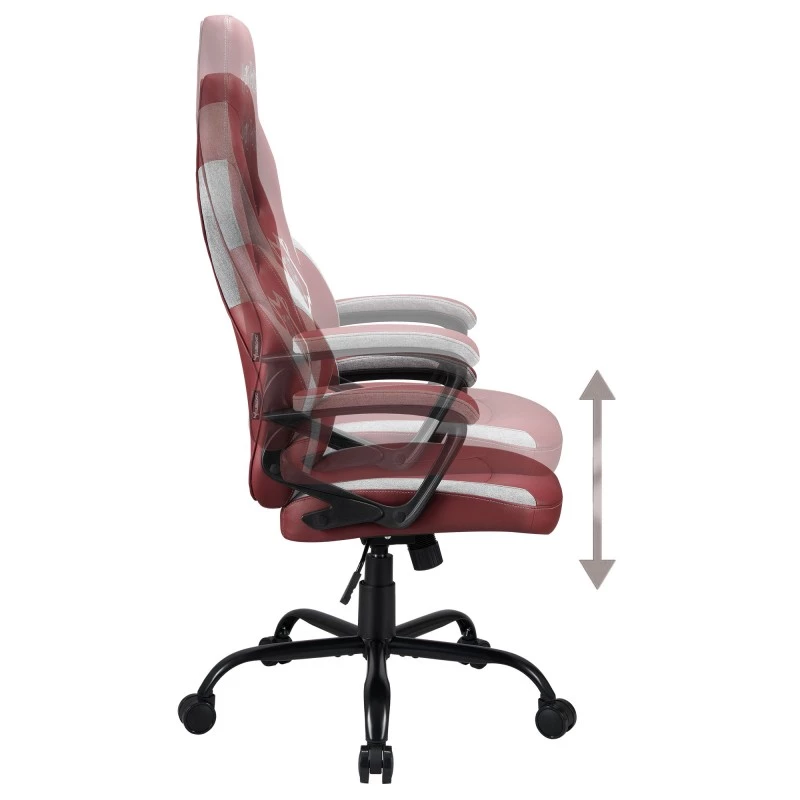 Cadeira de escritório Subsonic SA5642-H1 assento acolchoado encosto acolchoado castanho branco