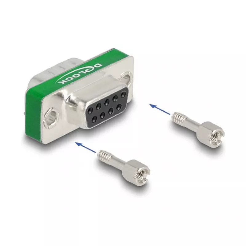 Filtro de supressão RF/EMI DeLOCK D-Sub 9 pinos macho para fêmea dourado