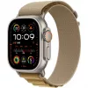 Bracelete Apple 49 mm Tan Alpine Loop pequeno acabamento em titânio natural
