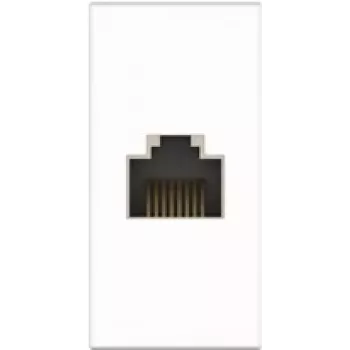 Kindermann 7464000927. Tipo de conector fêmea: RJ-45, quantidade de módulos (máx.): 1 módulo(s). Cor do produto: branco, material: plástico. Profundidade (mín.): 4,7 cm (7464000927)