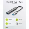 Hub USB Goobay Slim 4 portas, USB-A para USB-C™/USB-A, USB 3.2 (74458)