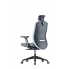 Cadeira de escritório ergonómica Up Up Athene preta, cinzento + tecido azul