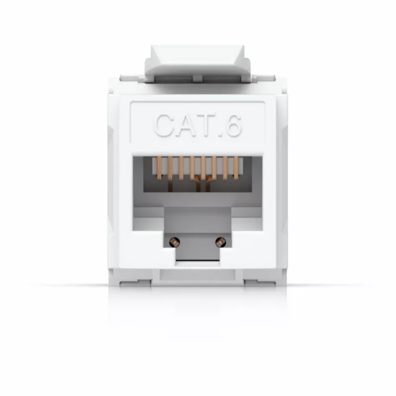 UBIQUITI CAT6 KEYSTONE JACK, PACOTE DE 12. KEYSTONE SEM FERRAMENTAS PARA LIGAR UMA FICHA ETHERNET CAT6 SEM UTILIZAR UMA FERRAMENTA DE INSERÇÃO (PUNCH-DOWN) OU DE CRIMPAGEM