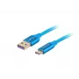 Cabo USB 2.0 LANBERG CA-USBO-21CU-0010-BL — USB A para USB C, 1 m, azul