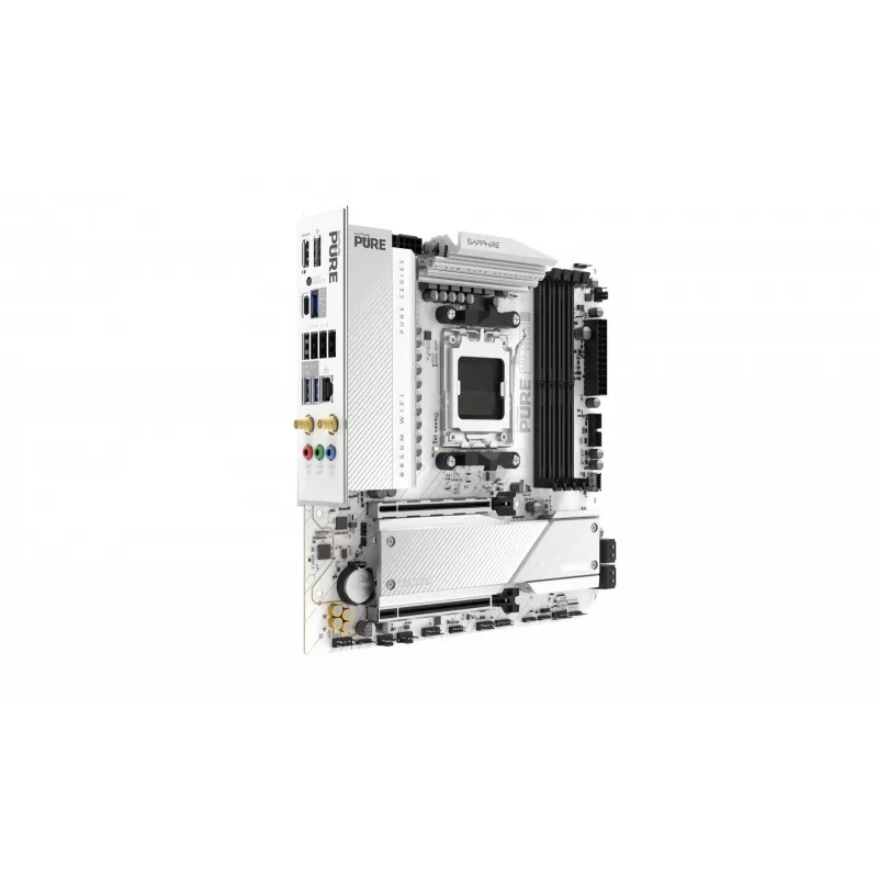 Placa-mãe Sapphire PURE B850M WIFI Micro ATX — AMD B850, Socket AM5, DDR5 até 8000 MHz, 4 DIMM, Wi‑Fi 6, 2,5 Gb LAN, 2× M.2, PCIe 5.0 x16