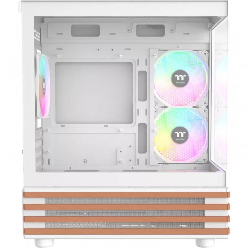 Caixa de PC Micro Tower THERMALTAKE View 170 WS ARGB Snow — Micro ATX, branco, 2x120mm lateral, 1x120mm traseira, fonte de alimentação em baixo, suporta 2,5 polegadas/3,5 polegadas