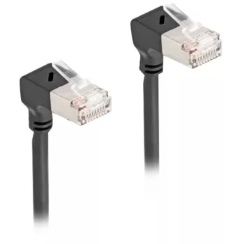 Cabo de rede DeLOCK RJ45 Cat.6A S/FTP fino 90° para baixo 5m preto