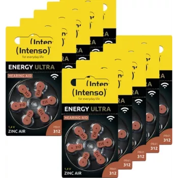 Pilhas para aparelhos auditivos Intenso | Zinco-Ar A312 pack de 60 - Pilha (7504436MP)