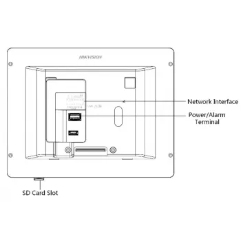 Videoporteiro Hikvision DS-KH6320-TE1, ecrã tátil capacitivo de 7 polegadas, PoE, 1024×600, MicroSD até 32 GB, Ethernet, Linux