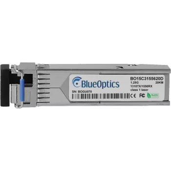 Compatível Mikrotik S-35LC20D BlueOptics BO15C3155620D Transceptor SFP, LC-Simplex, 1000BASE-BX-U, Fibra ótica monomodo, TX1310nm/RX1550nm, 10KM, DDM, 0°C/+70°C (S-35LC20D-BO)