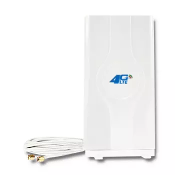 Antena omnidirecional QOLTEC 57013, 0,6–2,7 GHz, 30 dBi, polarização vertical, 50 Ω, caixa de ABS branca