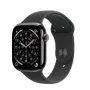 Smartwatch Apple Watch Series 11 GPS + Cellular 42mm Caixa de titânio sideral com bracelete desportiva preta M/L