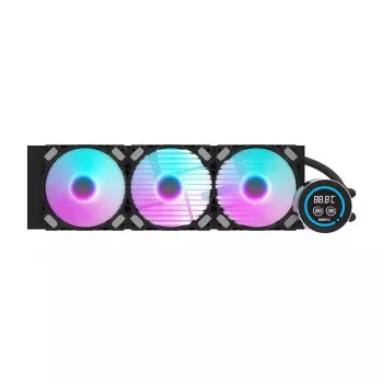 Radiador para computador 360mm Darkflash DN-D360 preto — radiador de refrigeração líquida de 360mm, suporte para 3 ventoinhas de 120mm