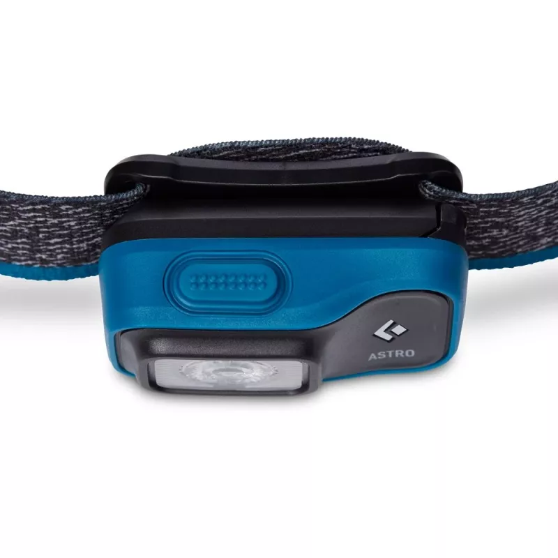 Lanterna Diamond Astro 300 preta, faixa de cabeça azul