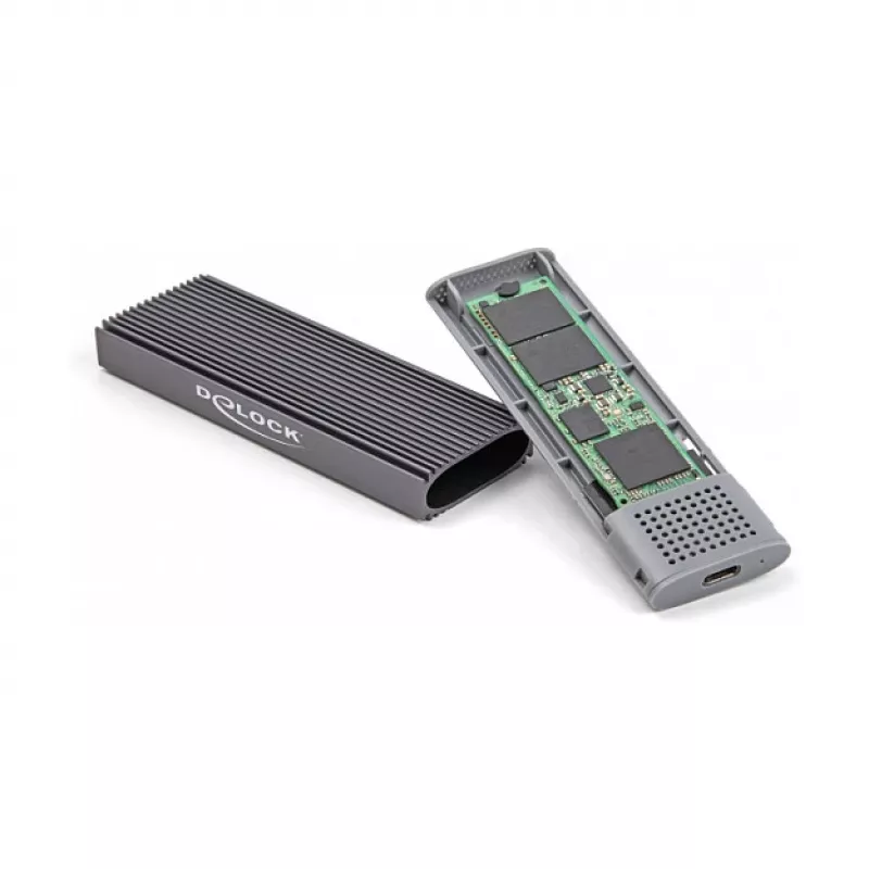 Caixa para SSD DeLOCK externa USB Type-C combo para SSD M.2 NVMe PCIe ou SATA sem ferramentas