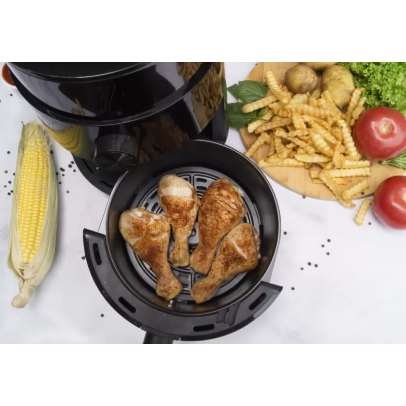 Fritadeira de ar quente PRIME3 SAF31 – 2,5 L, 1200 W, fritadeira de ar quente sem óleo, preta