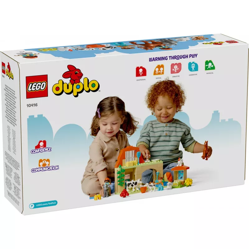 Brinquedo de construção LEGO DUPLO Quinta Cuidados com os Animais Conjunto 10416 — 74 peças, 2 minifiguras, idade 2+