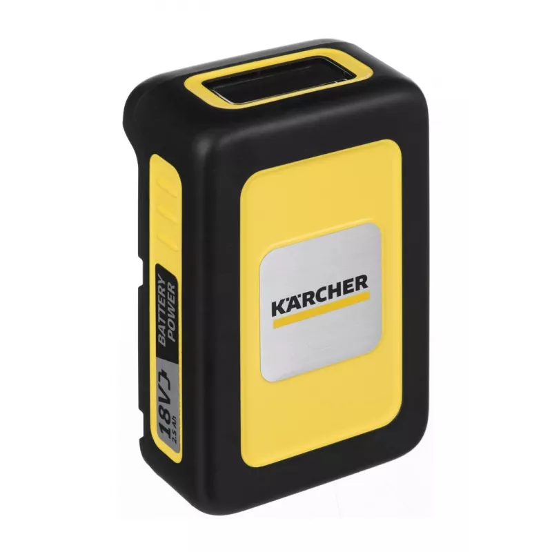 Conjunto de bateria e carregador Kärcher Power 18 V 2,5 Ah, 1 bateria, 1 carregador, amarelo