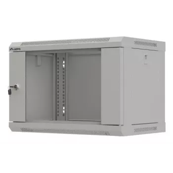 Armário de rack LANBERG WF03-5306-10S 19 polegadas 6U cinzento com porta de vidro