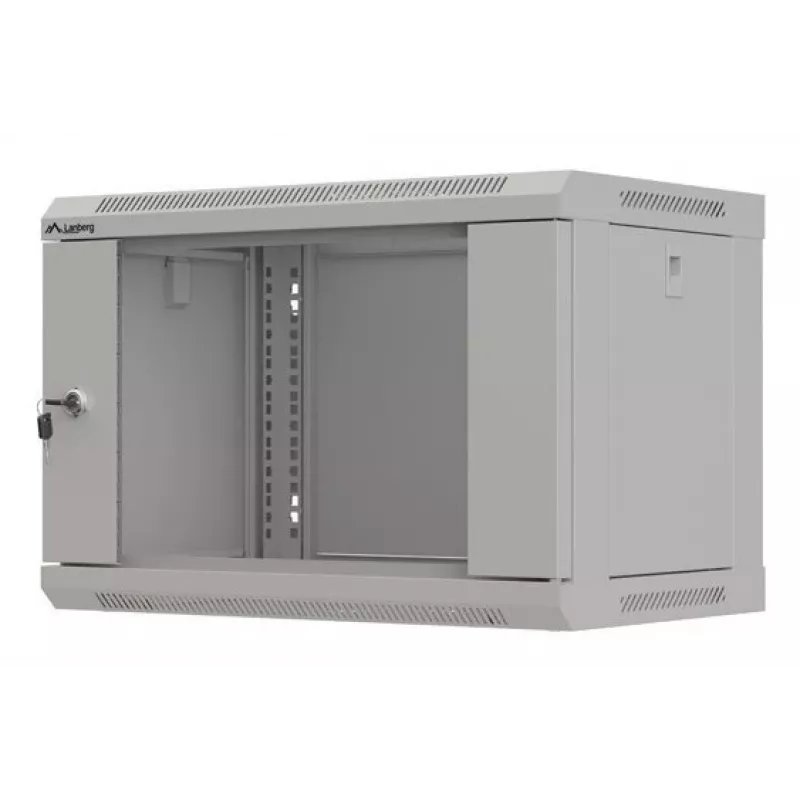 Armário de rack LANBERG WF03-5306-10S 19 polegadas 6U cinzento com porta de vidro
