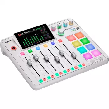 Interface de áudio Rode RodeCaster Pro II branco — consola de gravação USB multicanal