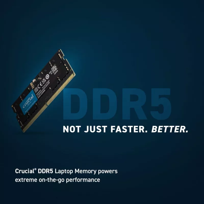 Memória RAM para portátil Crucial 8GB 1x8GB DDR5-5600 CL 46 SO-DIMM - 8 GB - DDR