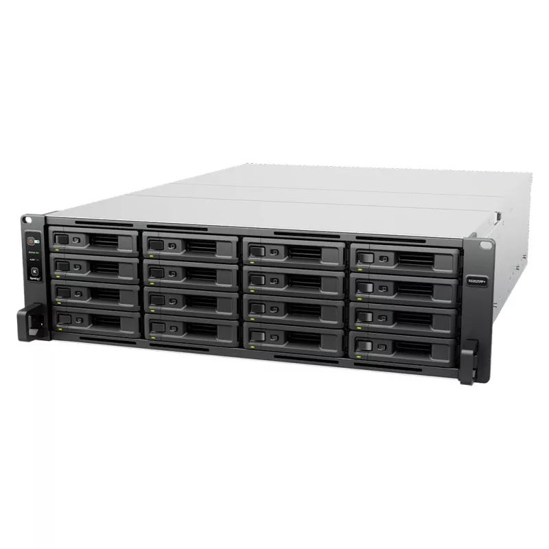 Servidor NAS em rack Synology RS2825RP+ 16 baías (3U) V1780B 3,35 GHz, 8 GB DDR4, suporte HDD/SSD, cinzento
