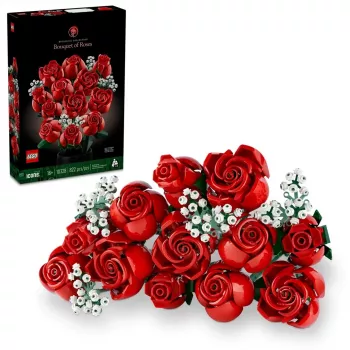 LEGO Icons Buquê de Rosas Flores Artificiais Conjunto para Adultos Coleção Botânica Acessórios de Casa Presente de Dia dos Namorados para Mulheres