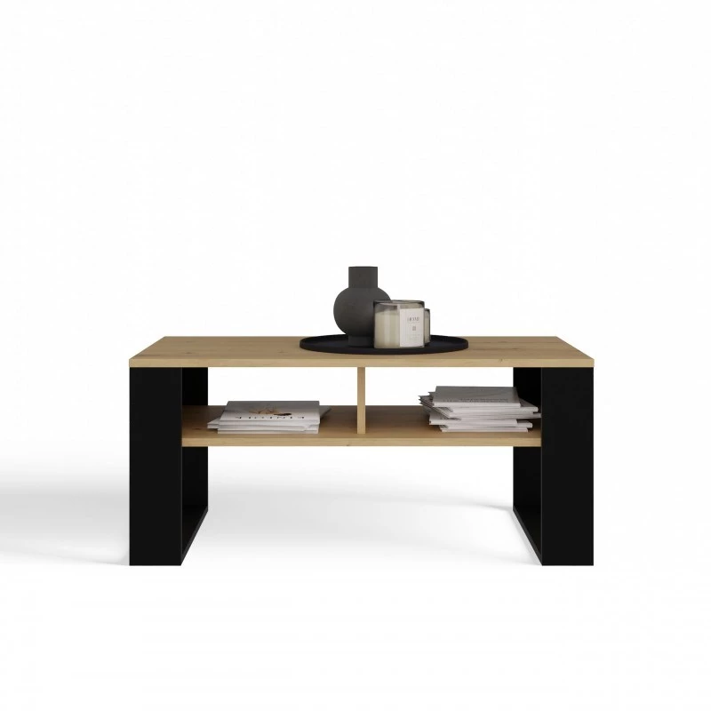 Mesa de centro top e shop STOLIK KAWOWY ŁAWA MODERN 2P fina carvalho Artisan ripas pretas